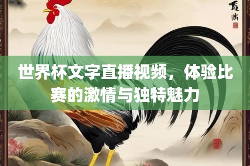 世界杯文字直播视频，体验比赛的激情与独特魅力