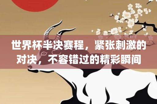 世界杯半决赛程，紧张刺激的对决，不容错过的精彩瞬间