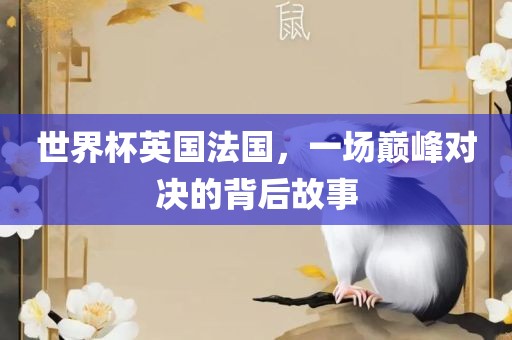 世界杯英国法国，一场巅峰对决的背后故事