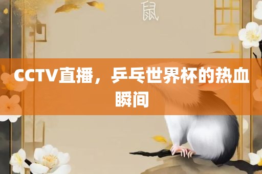 CCTV直播，乒乓世界杯的热血瞬间