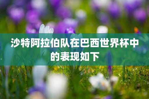 沙特阿拉伯队在巴西世界杯中的表现如下