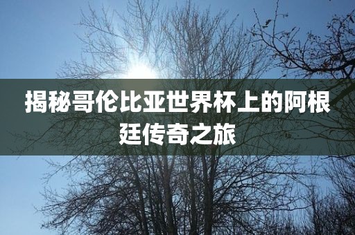 揭秘哥伦比亚世界杯上的阿根廷传奇之旅