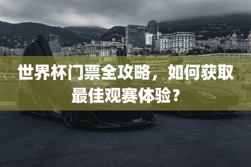 世界杯门票全攻略，如何获取最佳观赛体验？