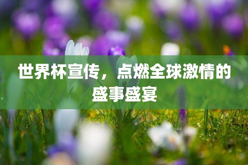 世界杯宣传，点燃全球激情的盛事盛宴