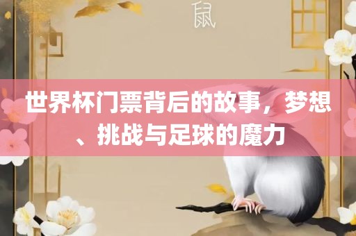 世界杯门票背后的故事，梦想、挑战与足球的魔力