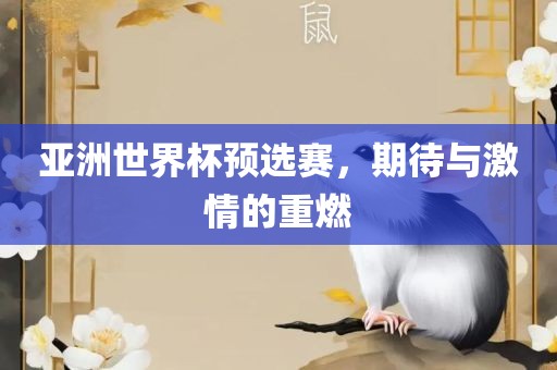 亚洲世界杯预选赛，期待与激情的重燃