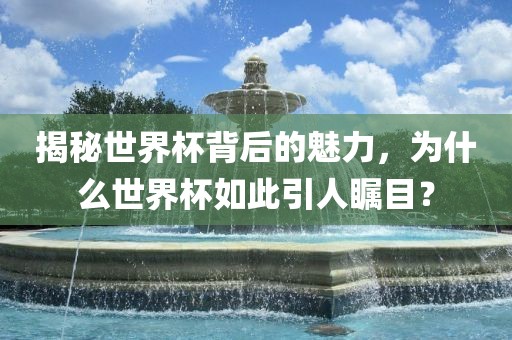揭秘世界杯背后的魅力，为什么世界杯如此引人瞩目？