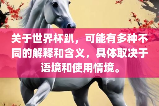 关于世界杯趴，可能有多种不同的解释和含义，具体取决于语境和使用情境。