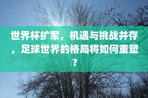 世界杯扩军，机遇与挑战并存，足球世界的格局将如何重塑？