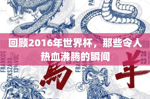 回顾2016年世界杯，那些令人热血沸腾的瞬间