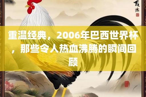 重温经典，2006年巴西世界杯，那些令人热血沸腾的瞬间回顾