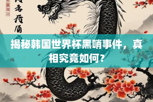 揭秘韩国世界杯黑哨事件，真相究竟如何？