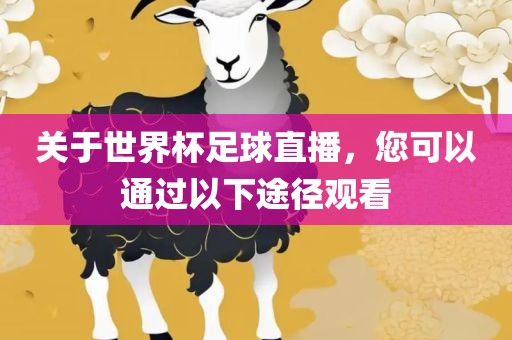 关于世界杯足球直播，您可以通过以下途径观看