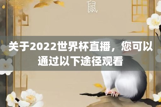 关于2022世界杯直播，您可以通过以下途径观看