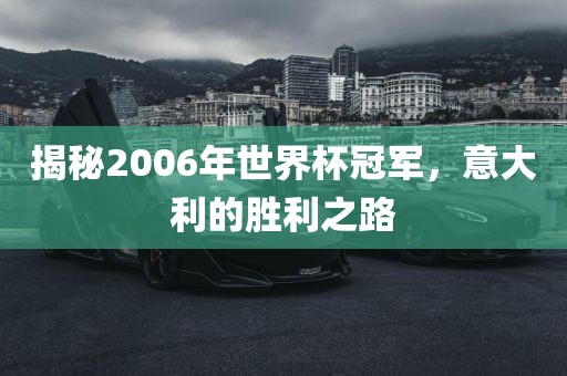 揭秘2006年世界杯冠军，意大利的胜利之路