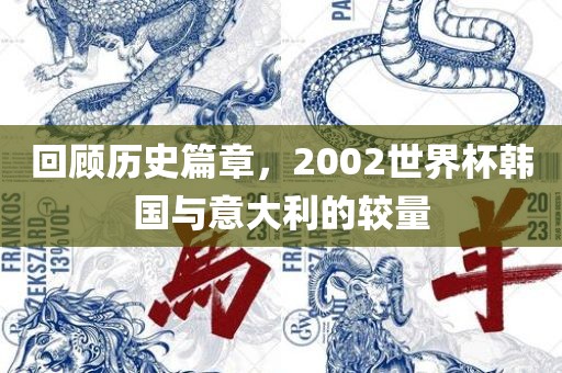 回顾历史篇章，2002世界杯韩国与意大利的较量