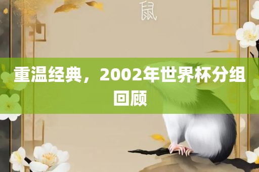 重温经典，2002年世界杯分组回顾