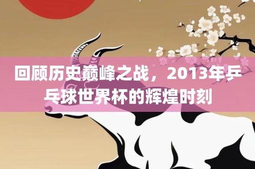 回顾历史巅峰之战，2013年乒乓球世界杯的辉煌时刻
