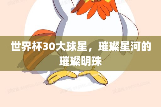 世界杯30大球星，璀璨星河的璀璨明珠