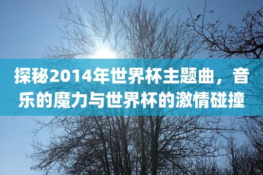 探秘2014年世界杯主题曲，音乐的魔力与世界杯的激情碰撞
