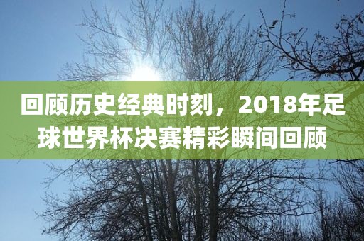 回顾历史经典时刻，2018年足球世界杯决赛精彩瞬间回顾
