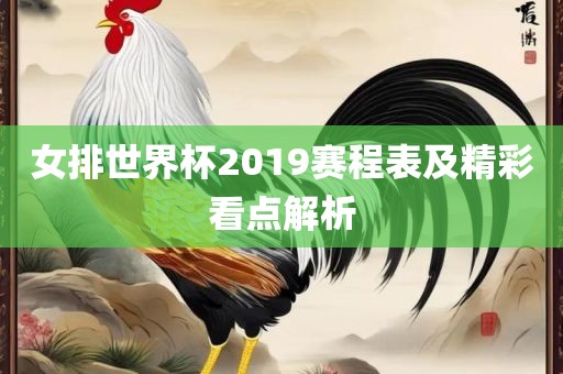女排世界杯2019赛程表及精彩看点解析
