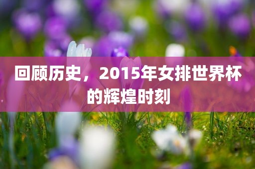 回顾历史，2015年女排世界杯的辉煌时刻