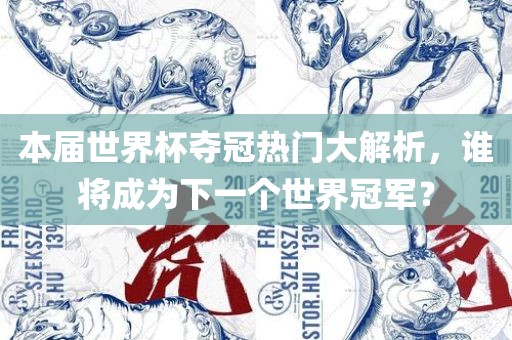 本届世界杯夺冠热门大解析，谁将成为下一个世界冠军？