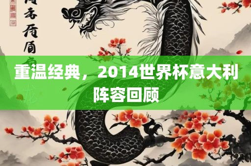 重温经典，2014世界杯意大利阵容回顾