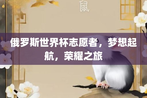 俄罗斯世界杯志愿者，梦想起航，荣耀之旅