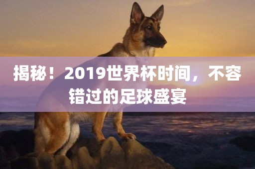 揭秘！2019世界杯时间，不容错过的足球盛宴