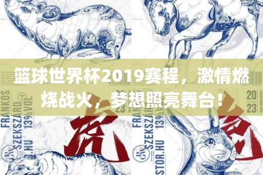 篮球世界杯2019赛程，激情燃烧战火，梦想照亮舞台！