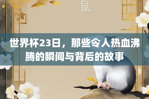 世界杯23日，那些令人热血沸腾的瞬间与背后的故事