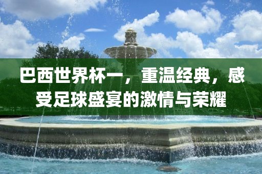 巴西世界杯一，重温经典，感受足球盛宴的激情与荣耀