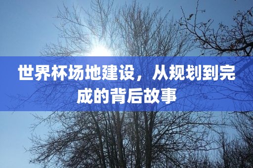 世界杯场地建设，从规划到完成的背后故事